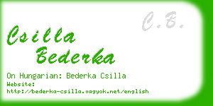 csilla bederka business card